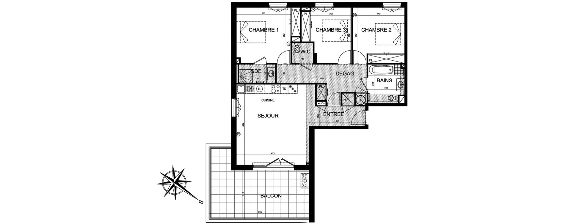 Appartement T4 de 88,14 m2 &agrave; Puget-Sur-Argens Centre