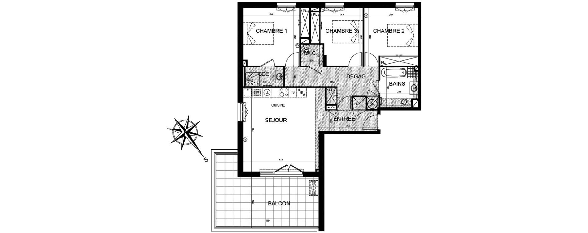 Appartement T4 de 88,14 m2 &agrave; Puget-Sur-Argens Centre
