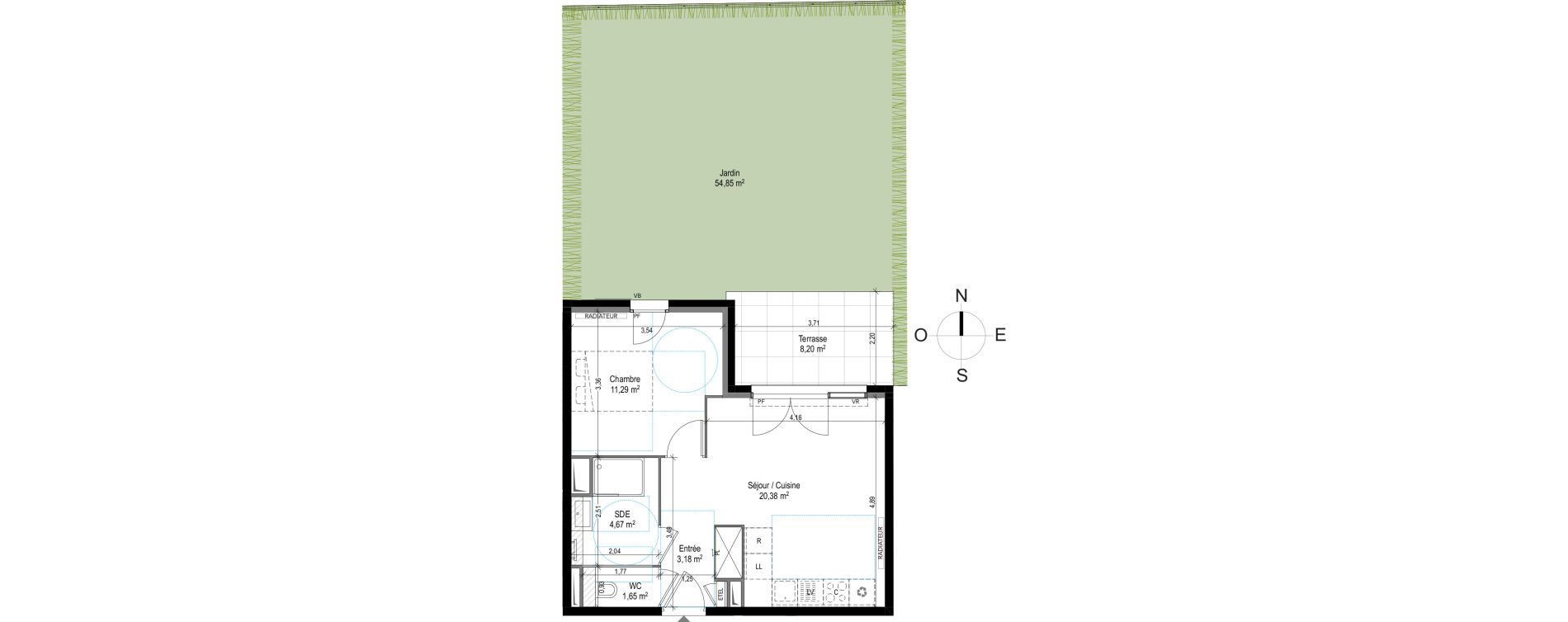 Appartement T2 de 41,17 m2 &agrave; Puget-Sur-Argens Centre