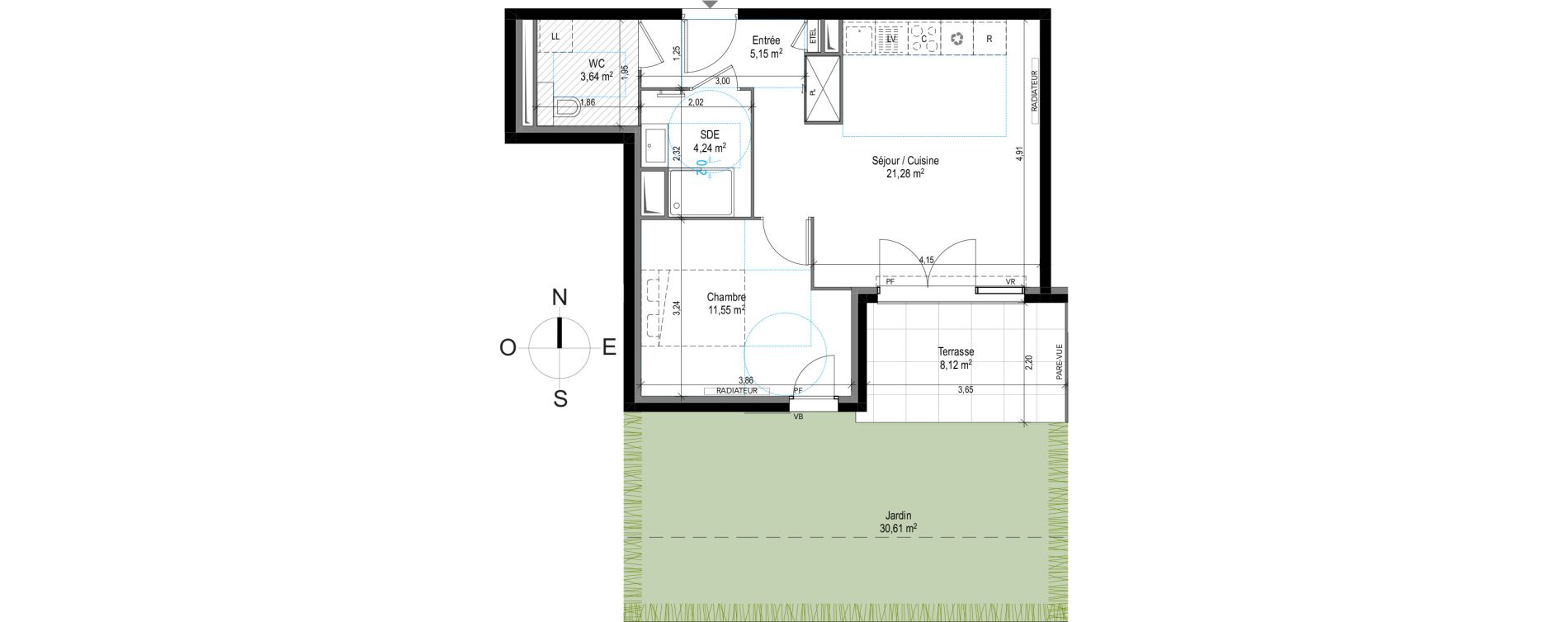 Appartement T2 de 45,86 m2 &agrave; Puget-Sur-Argens Centre