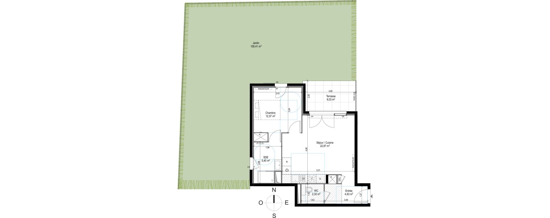 Appartement T2 de 47,67 m2 &agrave; Puget-Sur-Argens Centre