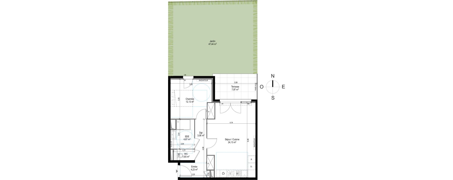 Appartement T2 de 49,87 m2 &agrave; Puget-Sur-Argens Centre