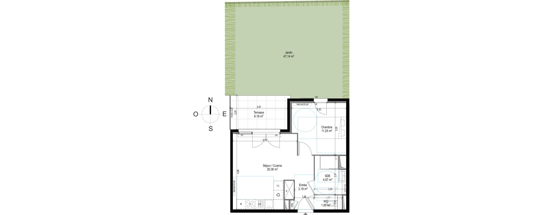 Appartement T2 de 41,13 m2 &agrave; Puget-Sur-Argens Centre