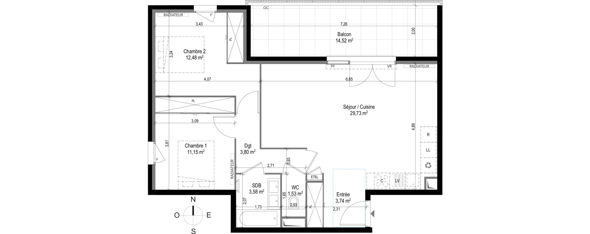 Appartement T3 de 66,01 m2 &agrave; Puget-Sur-Argens Centre