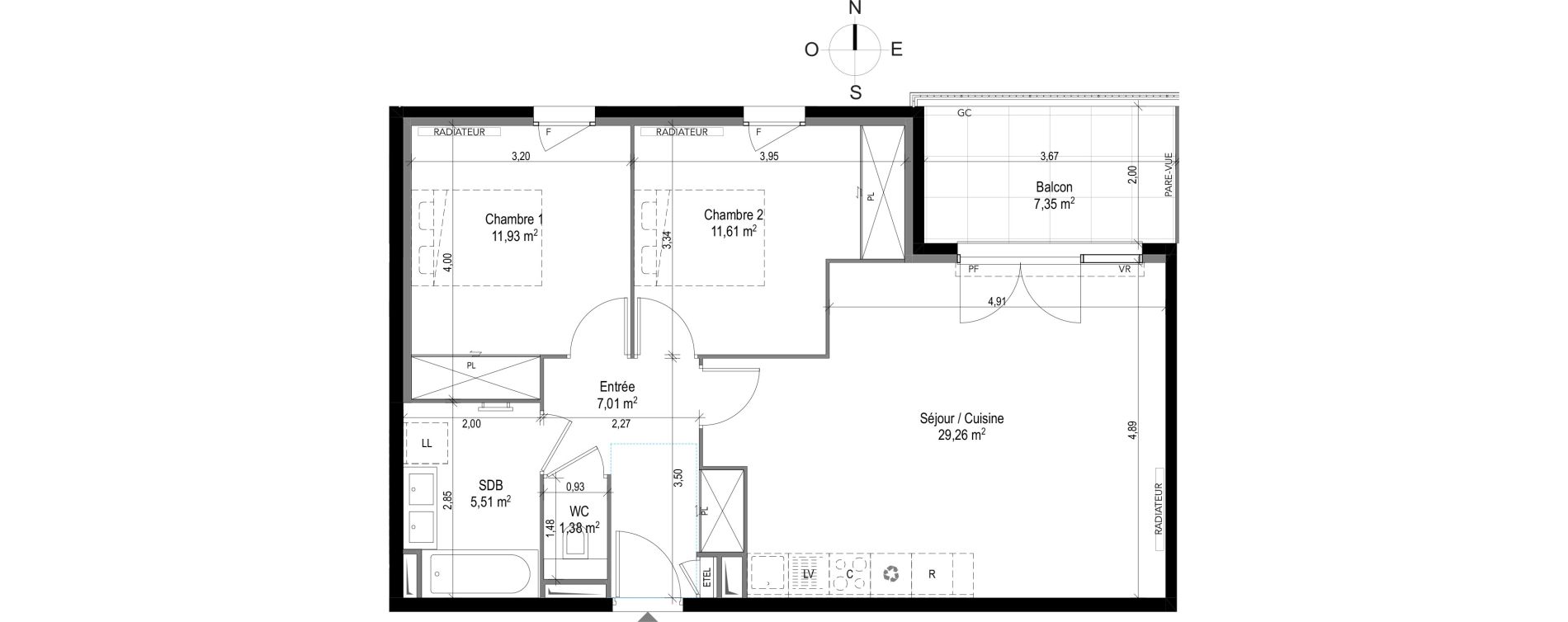 Appartement T3 de 66,70 m2 &agrave; Puget-Sur-Argens Centre