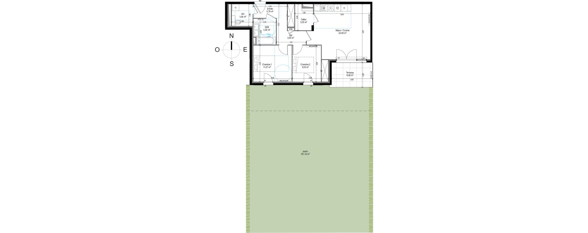 Appartement T3 de 66,02 m2 &agrave; Puget-Sur-Argens Centre