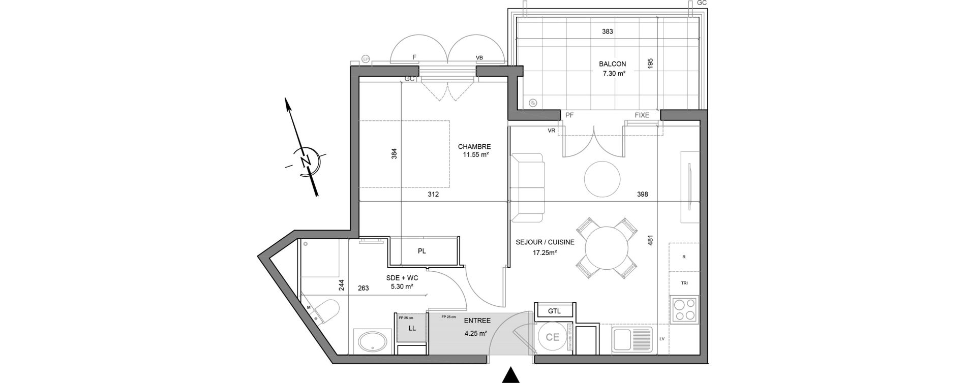 Appartement T2 de 38,35 m2 &agrave; Puget-Sur-Argens Centre