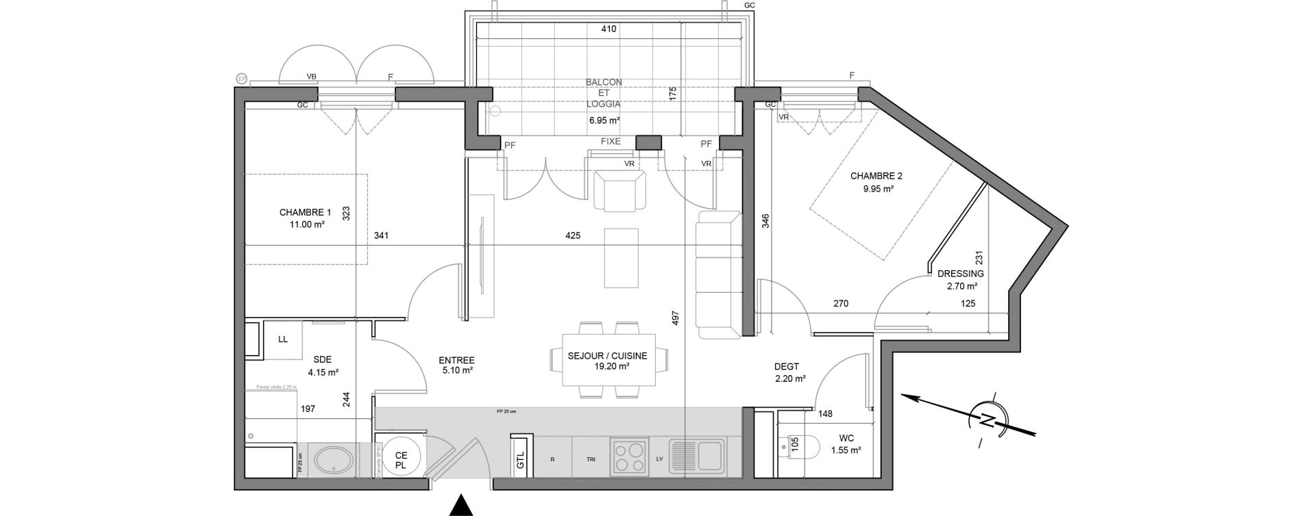 Appartement T3 de 55,85 m2 &agrave; Puget-Sur-Argens Centre