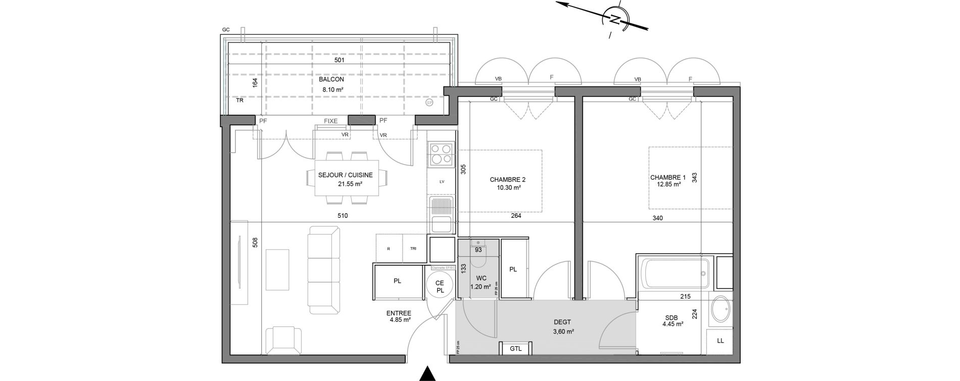 Appartement T3 de 58,80 m2 &agrave; Puget-Sur-Argens Centre