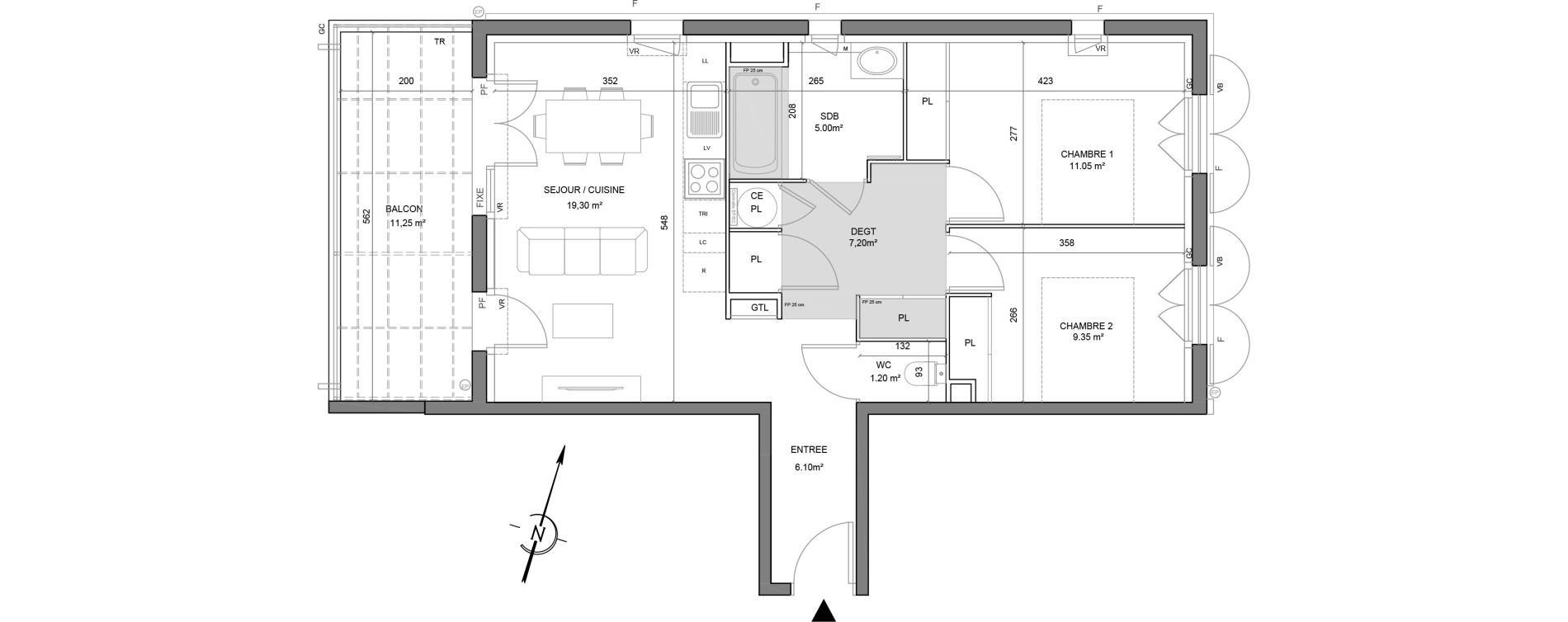Appartement T3 de 59,20 m2 &agrave; Puget-Sur-Argens Centre