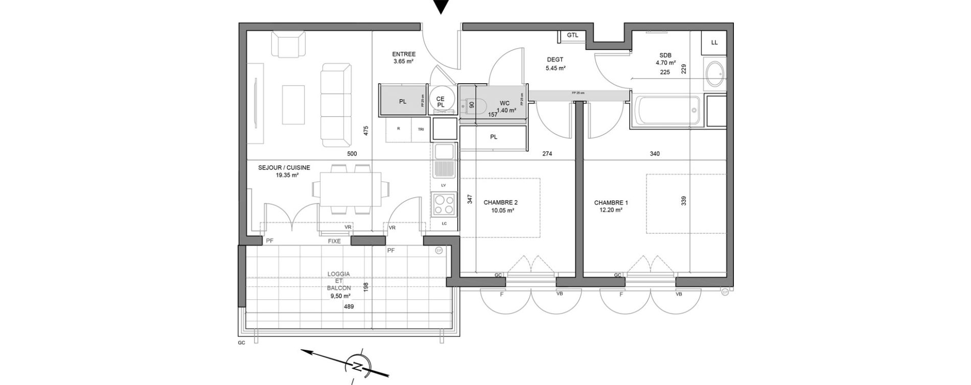 Appartement T3 de 56,80 m2 &agrave; Puget-Sur-Argens Centre