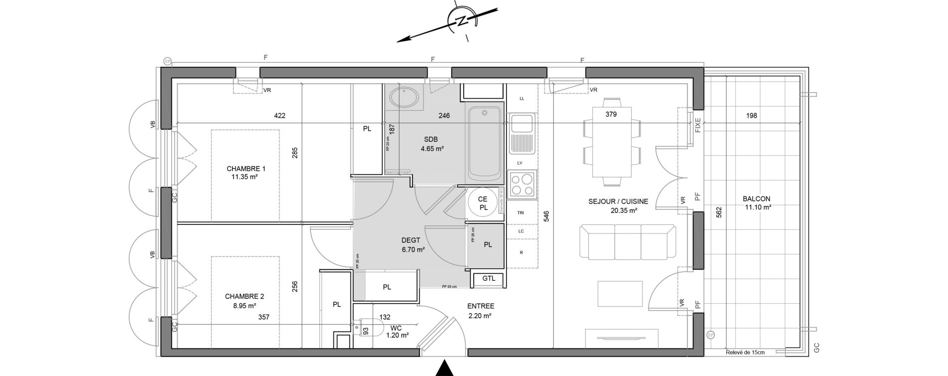 Appartement T3 de 55,40 m2 &agrave; Puget-Sur-Argens Centre