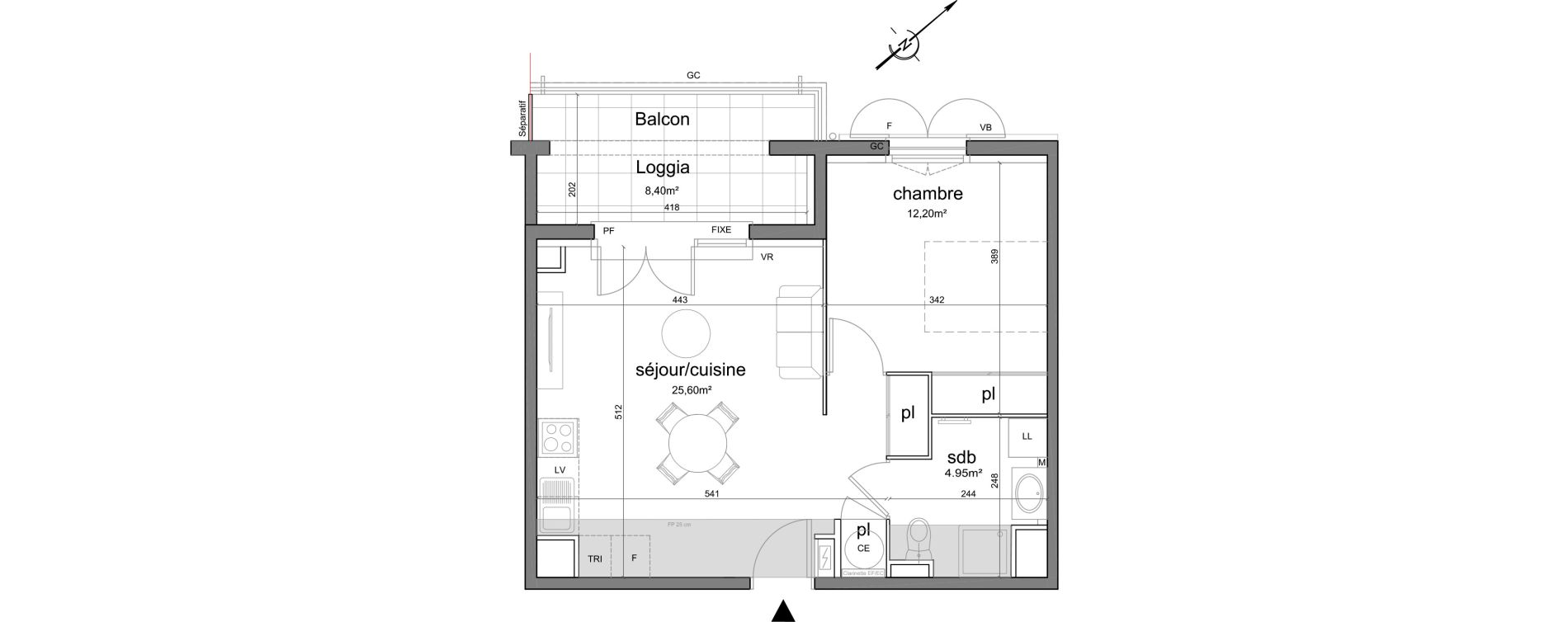 Appartement T2 de 42,75 m2 &agrave; Puget-Sur-Argens Centre