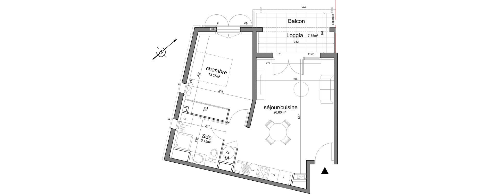 Appartement T2 de 45,10 m2 &agrave; Puget-Sur-Argens Centre
