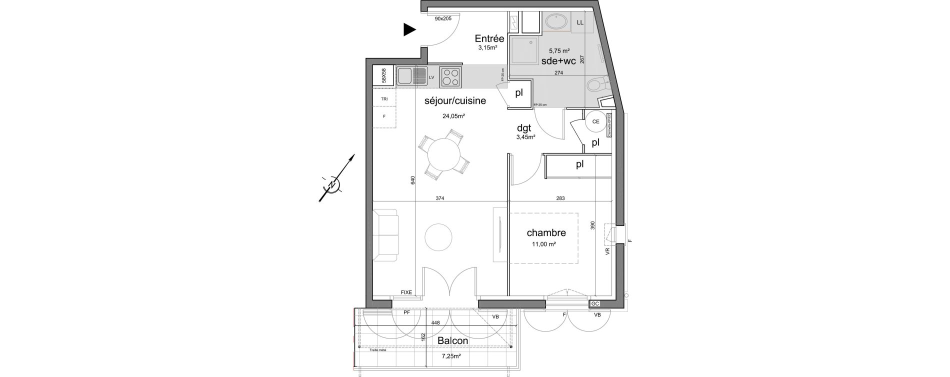 Appartement T2 de 47,40 m2 &agrave; Puget-Sur-Argens Centre