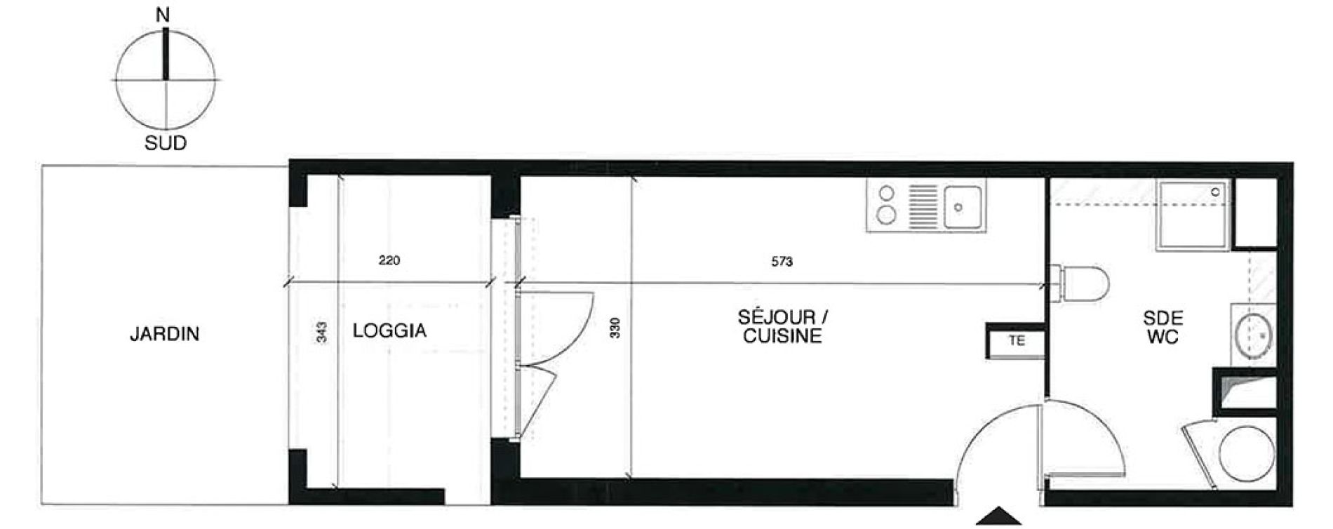 Appartement T1 de 25,80 m2 &agrave; Puget-Sur-Argens Centre