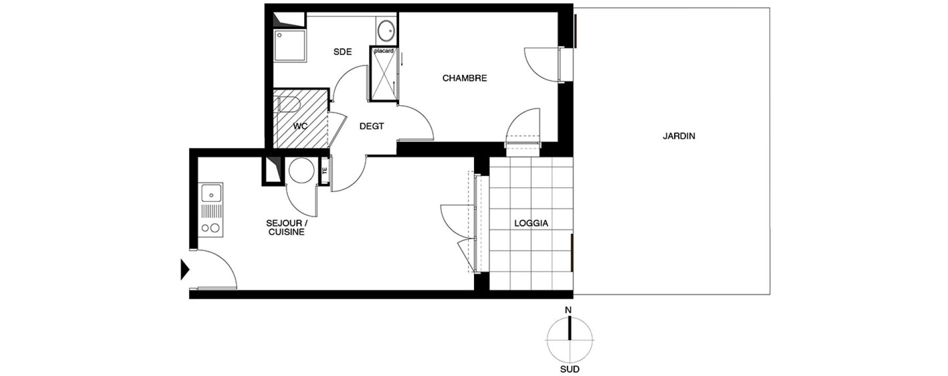 Appartement T2 de 41,45 m2 &agrave; Puget-Sur-Argens Centre