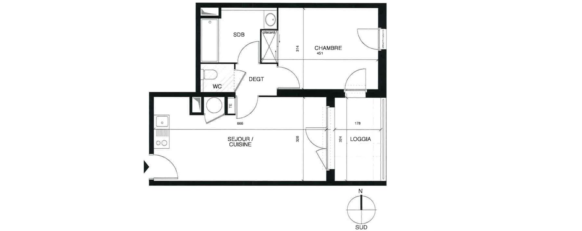 Appartement T2 de 42,35 m2 &agrave; Puget-Sur-Argens Centre