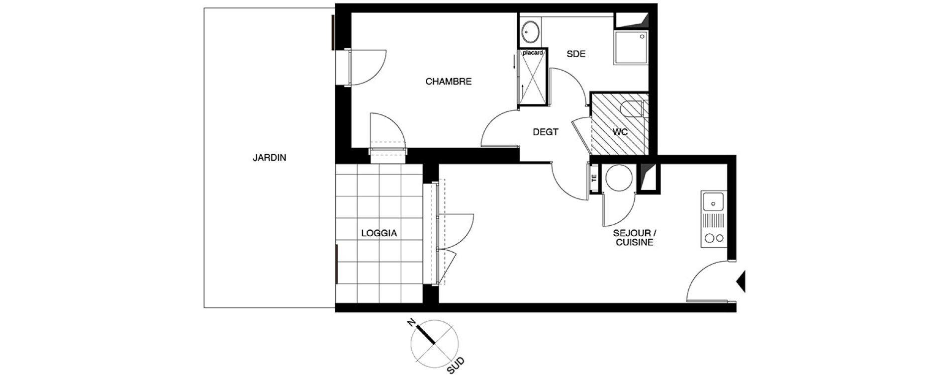 Appartement T2 de 41,45 m2 &agrave; Puget-Sur-Argens Centre