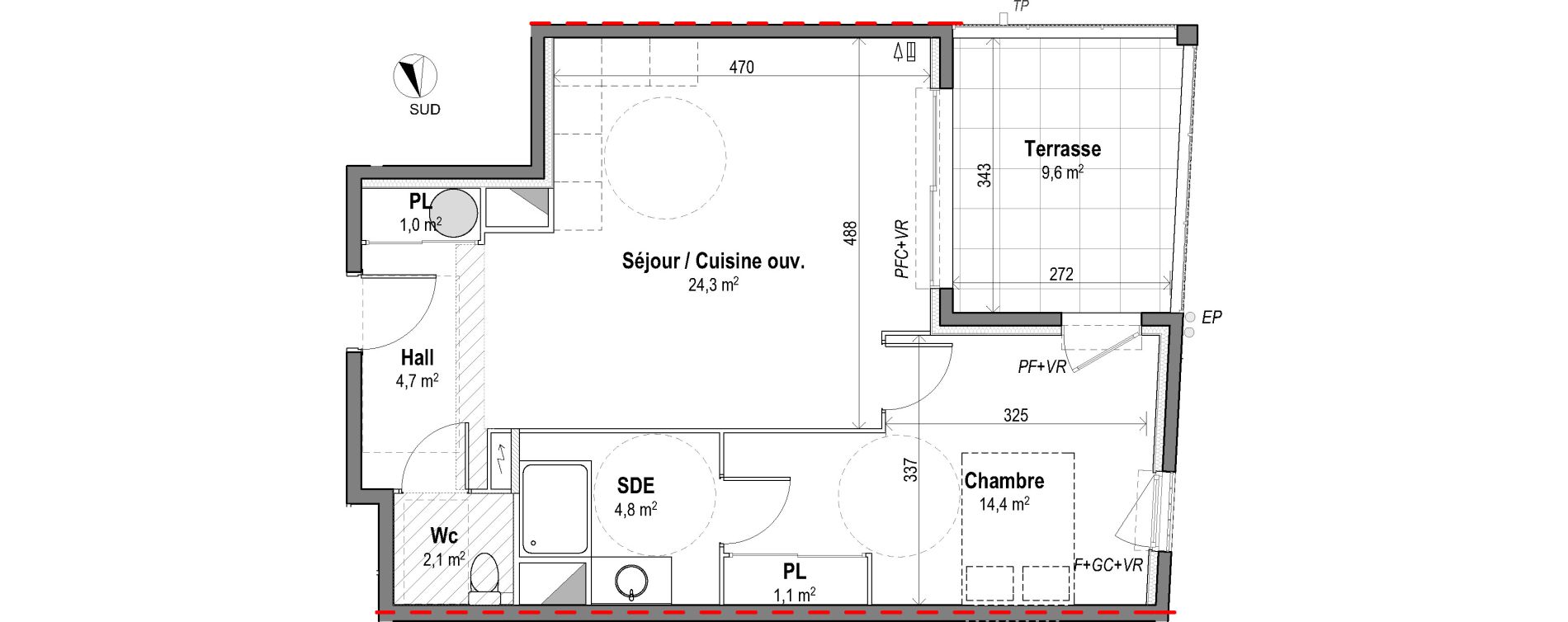 Appartement T2 de 52,40 m2 &agrave; Puget-Sur-Argens Centre