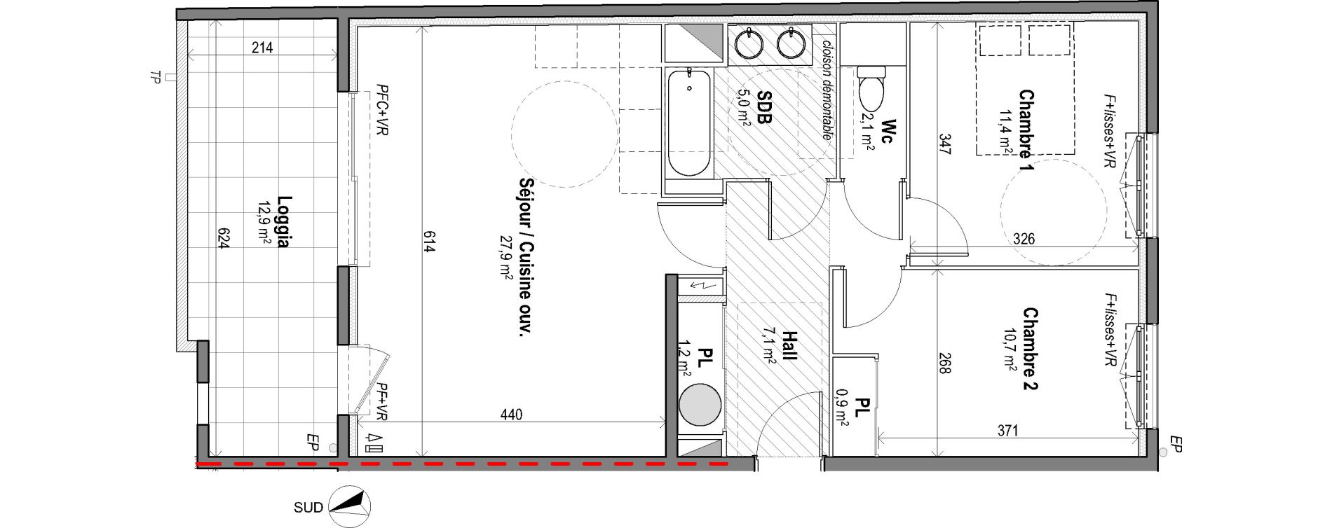 Appartement T3 de 66,30 m2 &agrave; Puget-Sur-Argens Centre