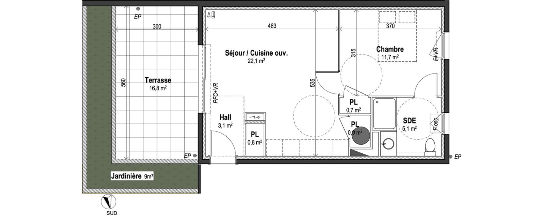 Appartement T2 de 44,40 m2 &agrave; Puget-Sur-Argens Centre