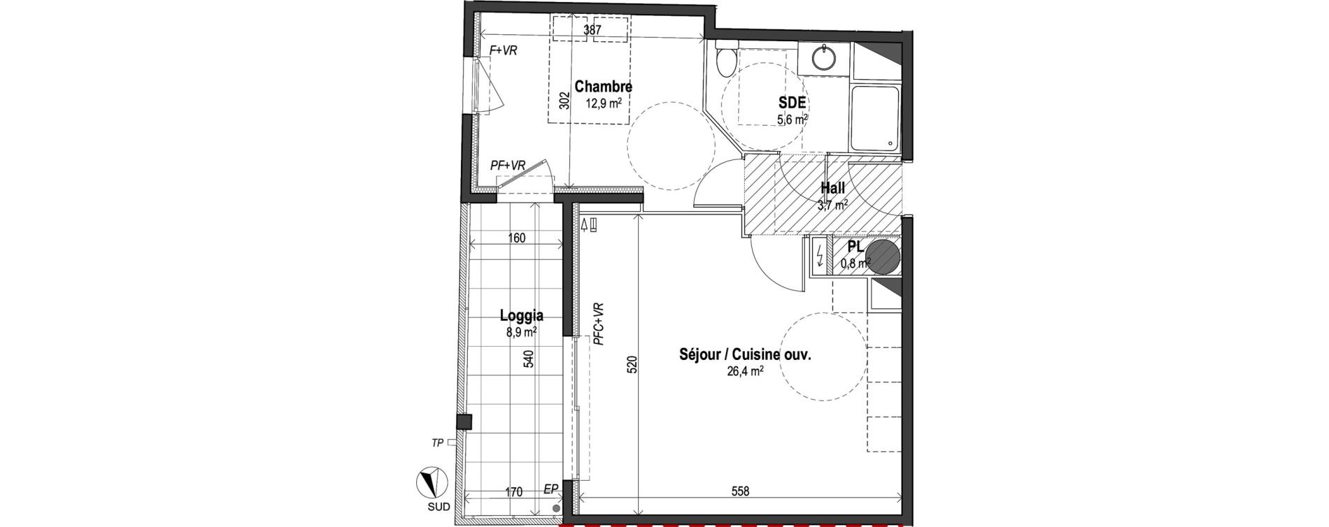 Appartement T2 de 49,40 m2 &agrave; Puget-Sur-Argens Centre
