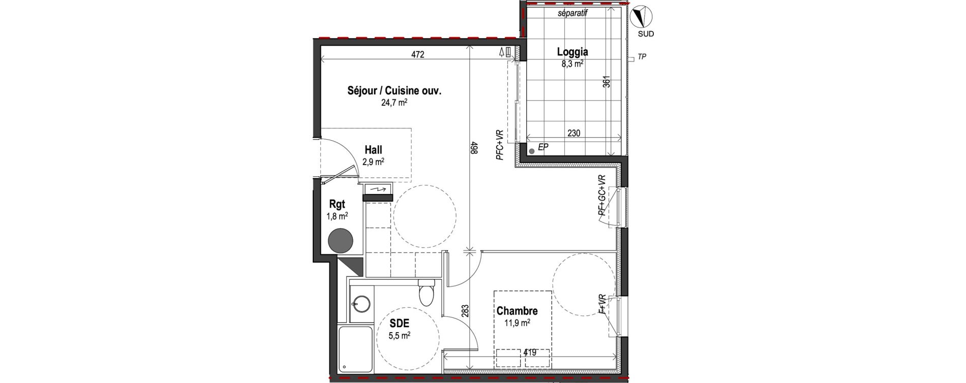 Appartement T2 de 46,80 m2 &agrave; Puget-Sur-Argens Centre