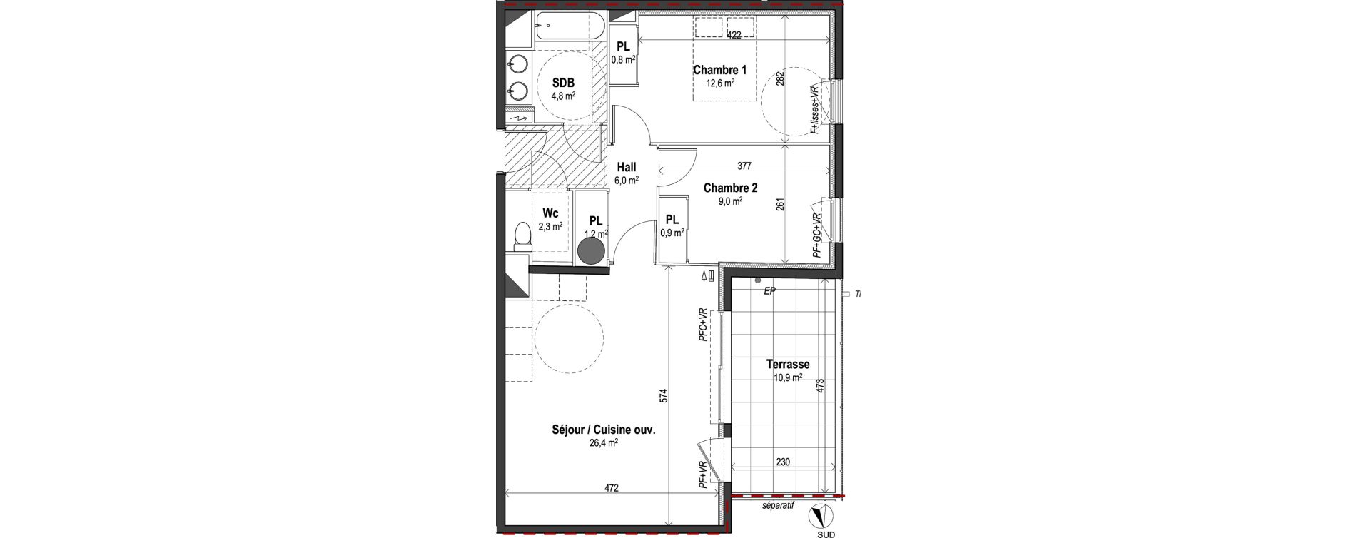 Appartement T3 de 64,00 m2 &agrave; Puget-Sur-Argens Centre