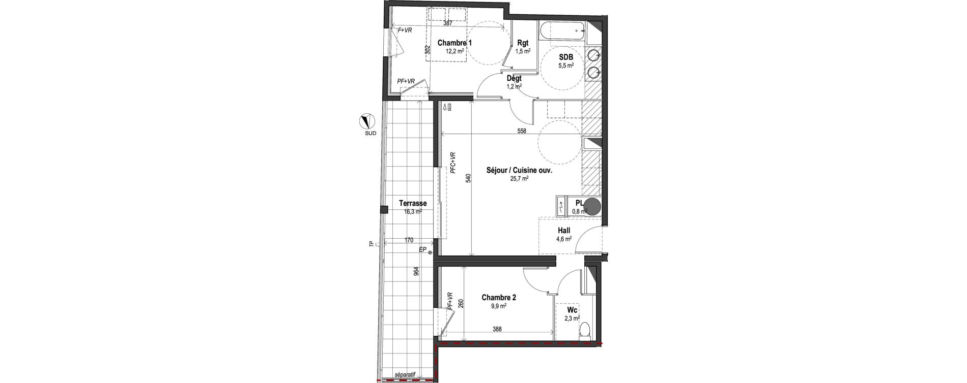 Appartement T3 de 63,70 m2 &agrave; Puget-Sur-Argens Centre
