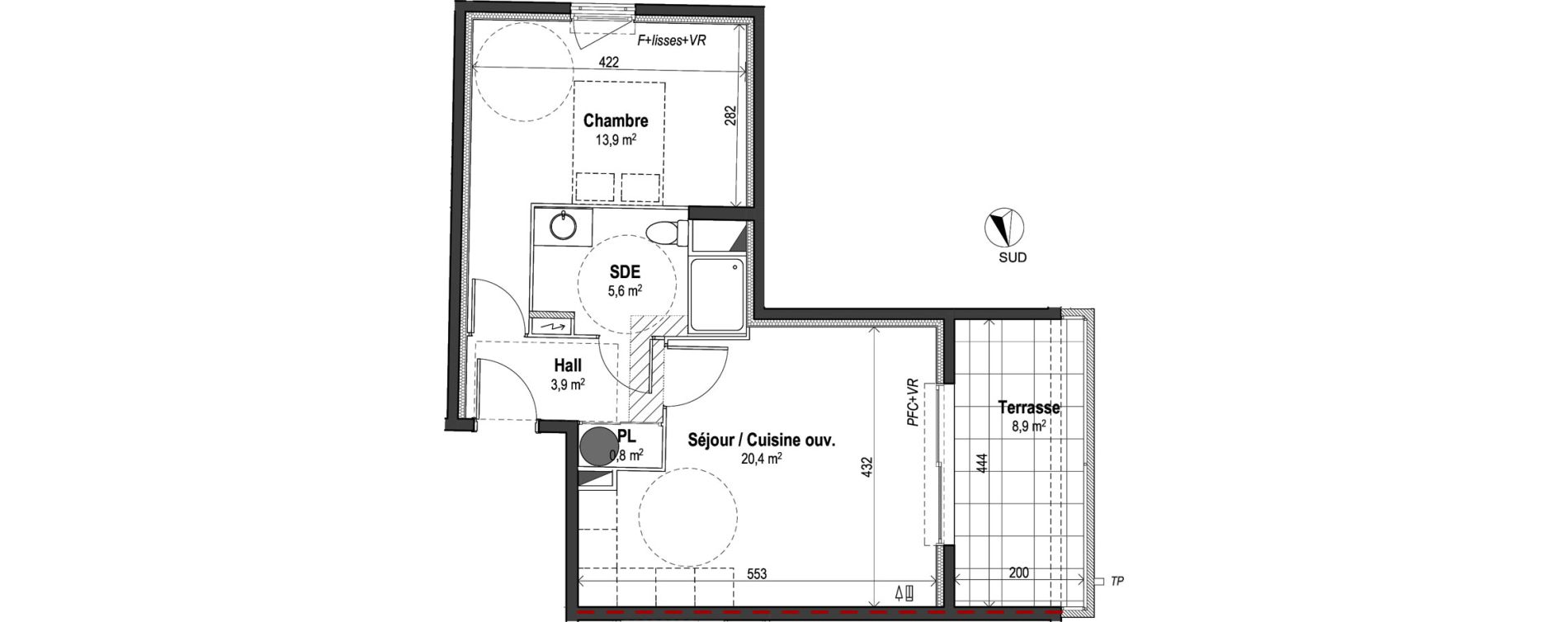 Appartement T2 de 44,60 m2 &agrave; Puget-Sur-Argens Centre
