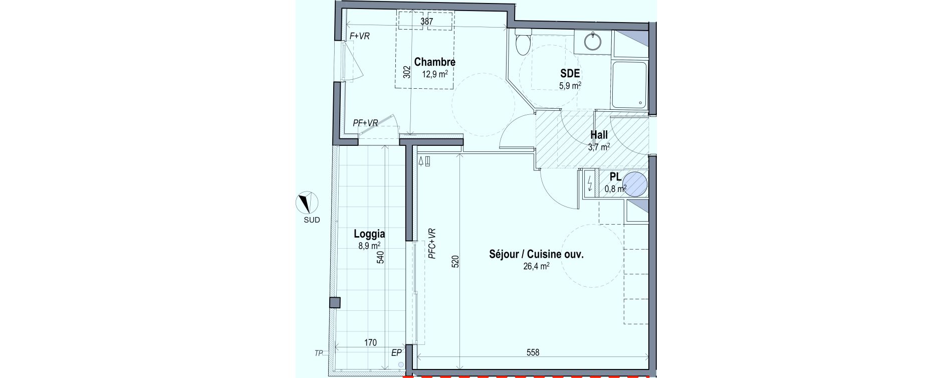 Appartement T2 de 49,70 m2 &agrave; Puget-Sur-Argens Centre