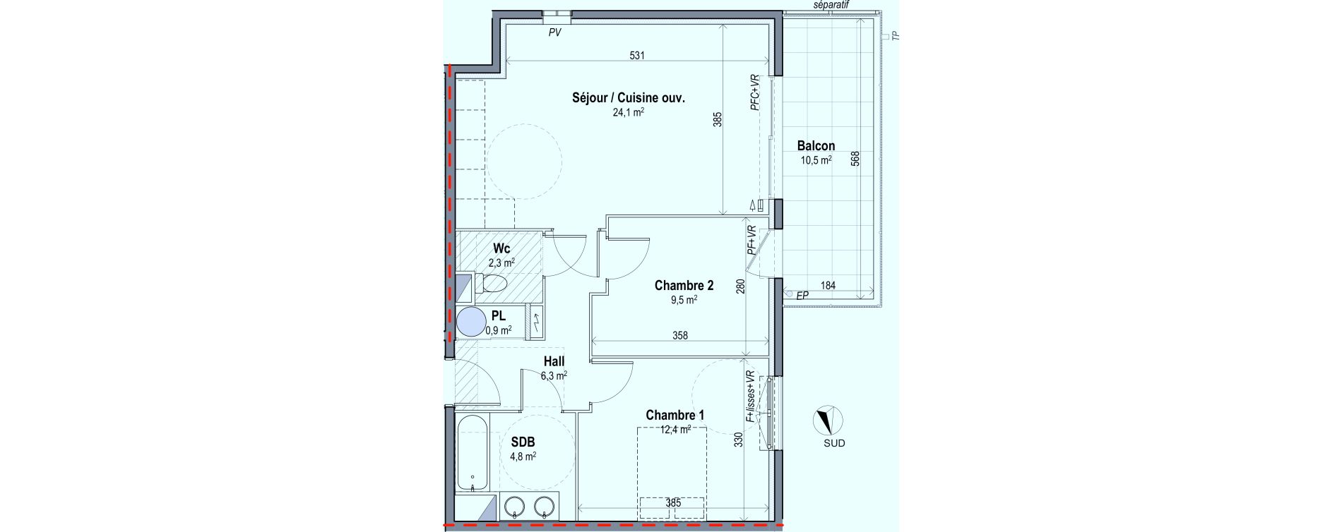Appartement T3 de 60,30 m2 &agrave; Puget-Sur-Argens Centre