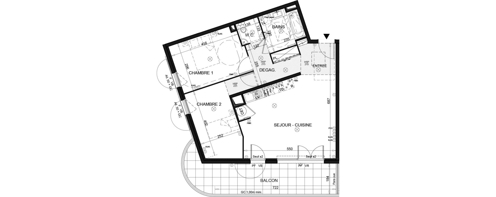 Appartement T3 de 67,39 m2 &agrave; Puget-Sur-Argens Centre
