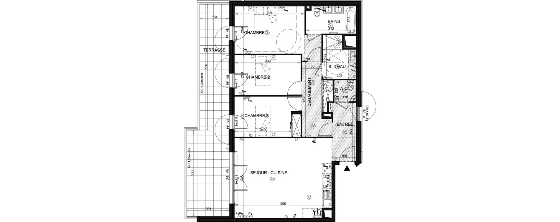 Appartement T4 de 88,88 m2 &agrave; Puget-Sur-Argens Centre