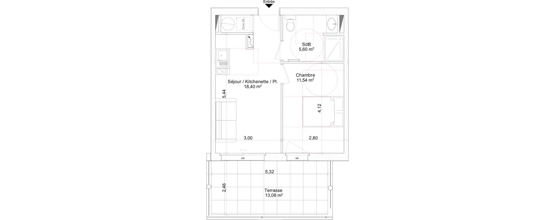 Appartement T2 de 35,54 m2 &agrave; Rayol-Canadel-Sur-Mer Centre