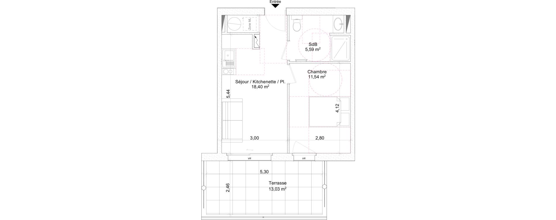 Appartement T2 de 35,53 m2 &agrave; Rayol-Canadel-Sur-Mer Centre