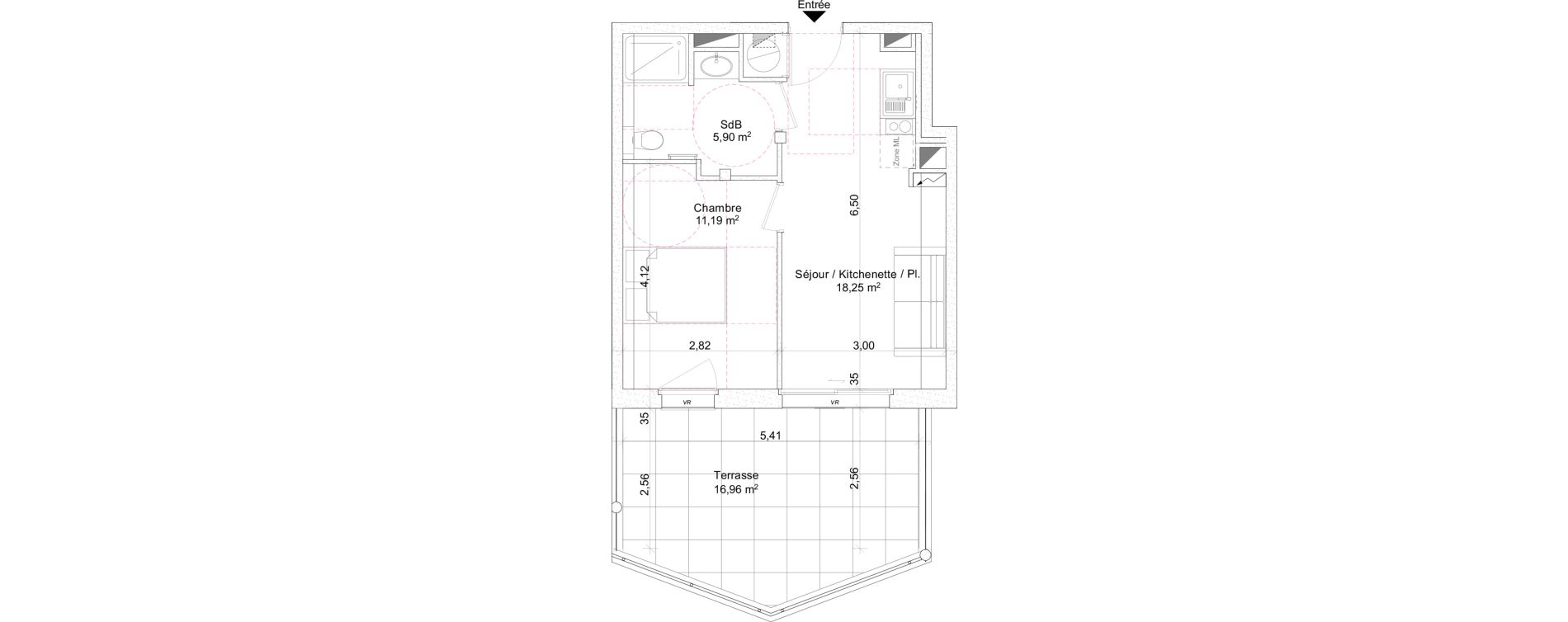 Appartement T2 de 35,34 m2 &agrave; Rayol-Canadel-Sur-Mer Centre