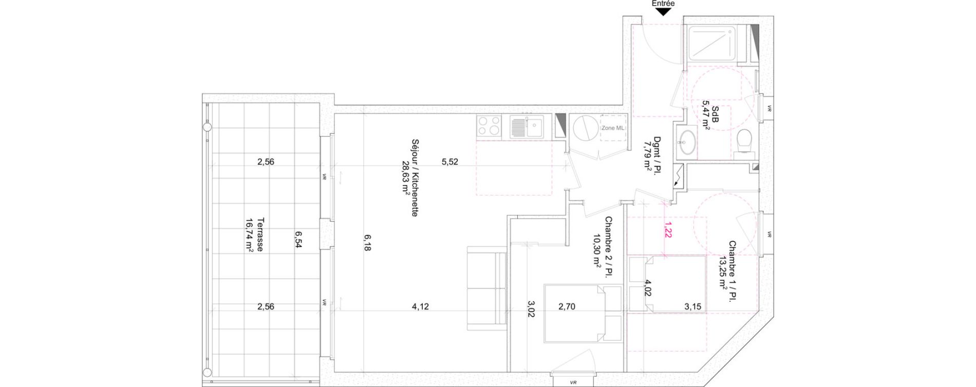 Appartement T3 de 65,44 m2 &agrave; Rayol-Canadel-Sur-Mer Centre