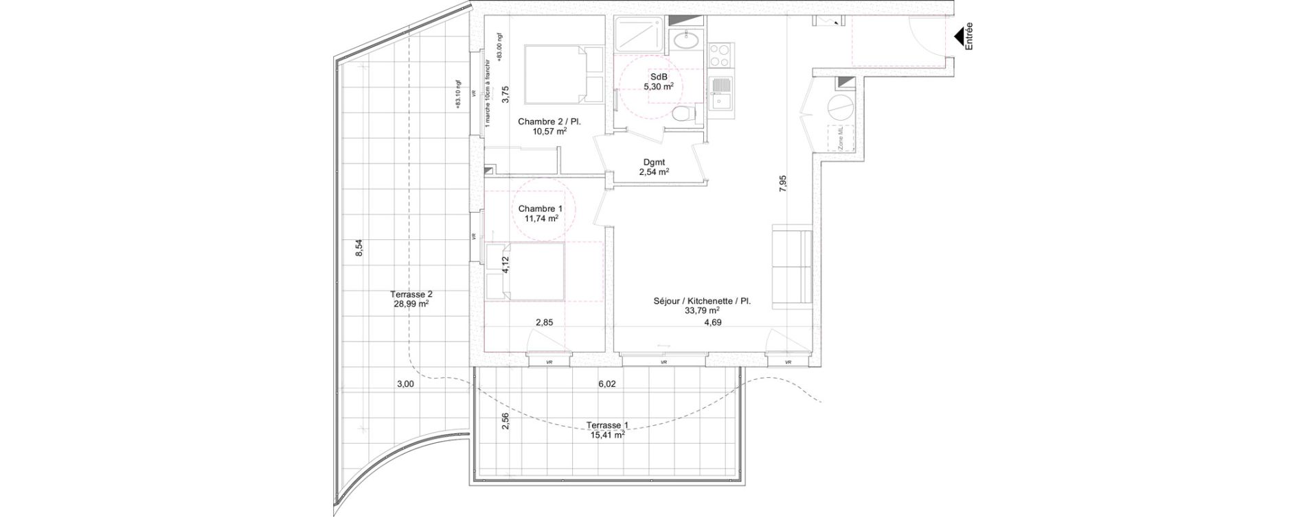 Appartement T3 de 63,94 m2 &agrave; Rayol-Canadel-Sur-Mer Centre