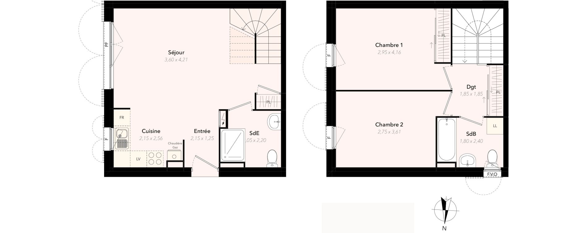 Appartement T3 de 62,81 m2 &agrave; Rocbaron Centre