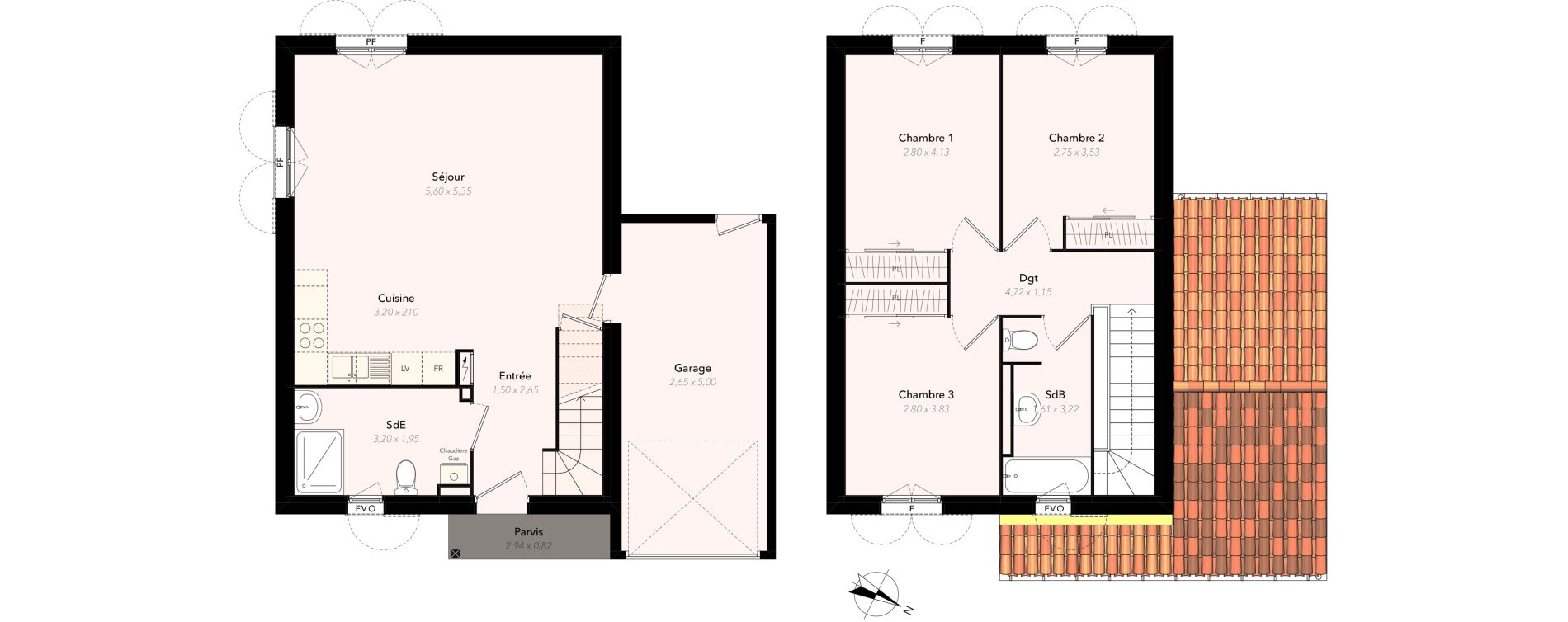 Maison T4 de 81,26 m2 &agrave; Rocbaron Centre