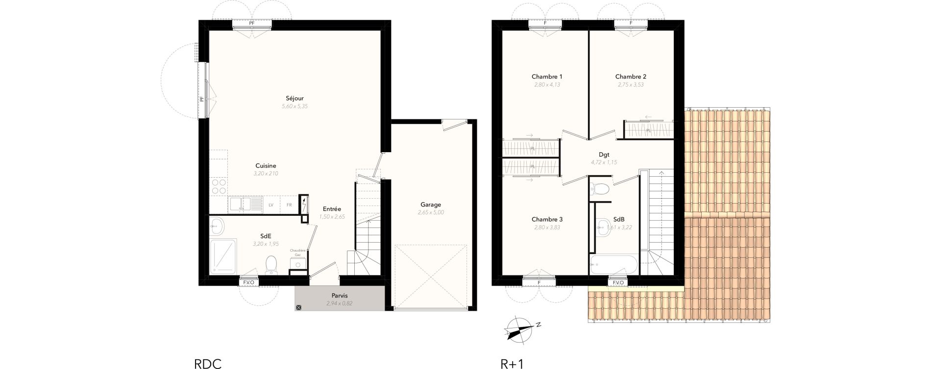 Maison T4 de 81,26 m2 &agrave; Rocbaron Centre