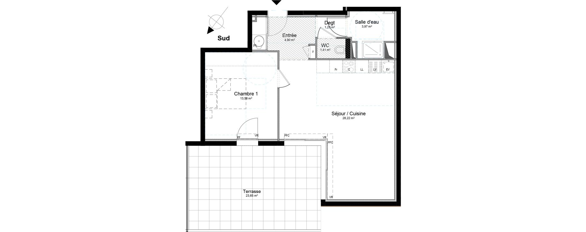 Appartement T2 de 53,31 m2 &agrave; Roquebrune-Sur-Argens Centre