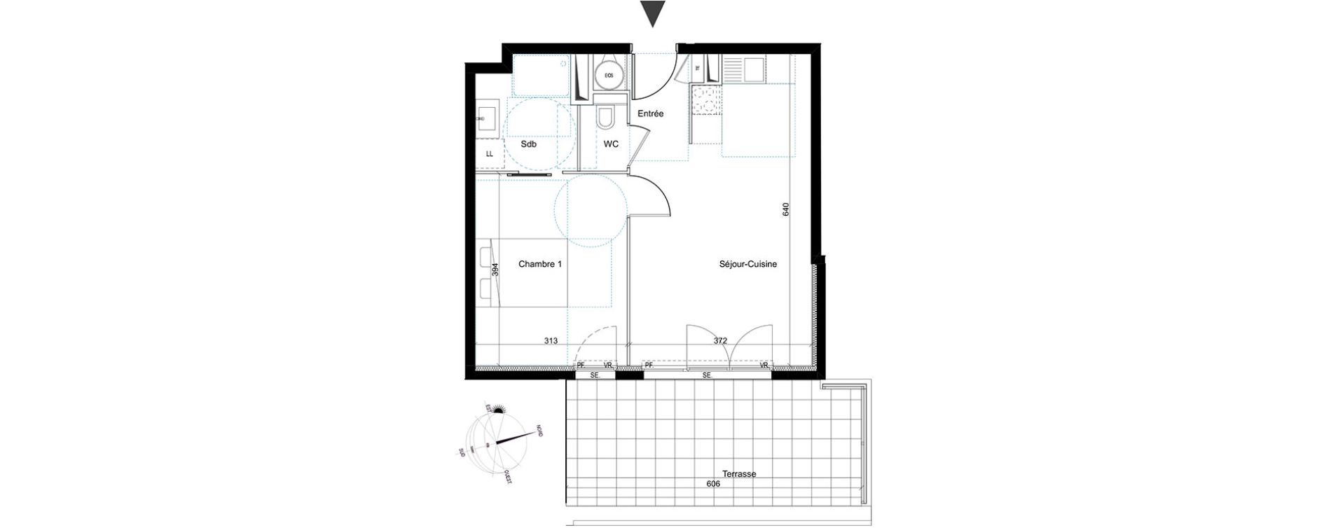 Appartement T2 de 42,16 m2 &agrave; Roquebrune-Sur-Argens Centre