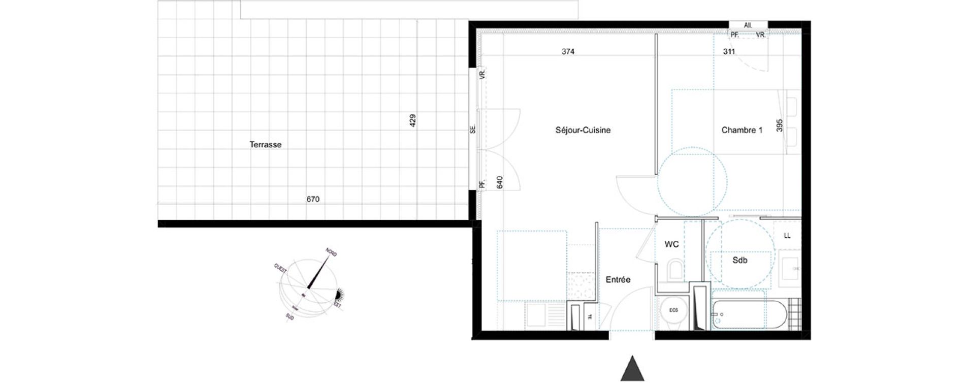 Appartement T2 de 42,45 m2 &agrave; Roquebrune-Sur-Argens Centre