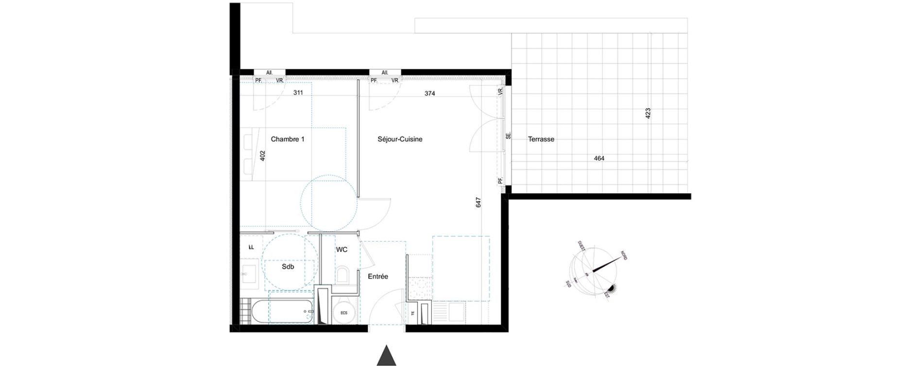 Appartement T2 de 42,94 m2 &agrave; Roquebrune-Sur-Argens Centre