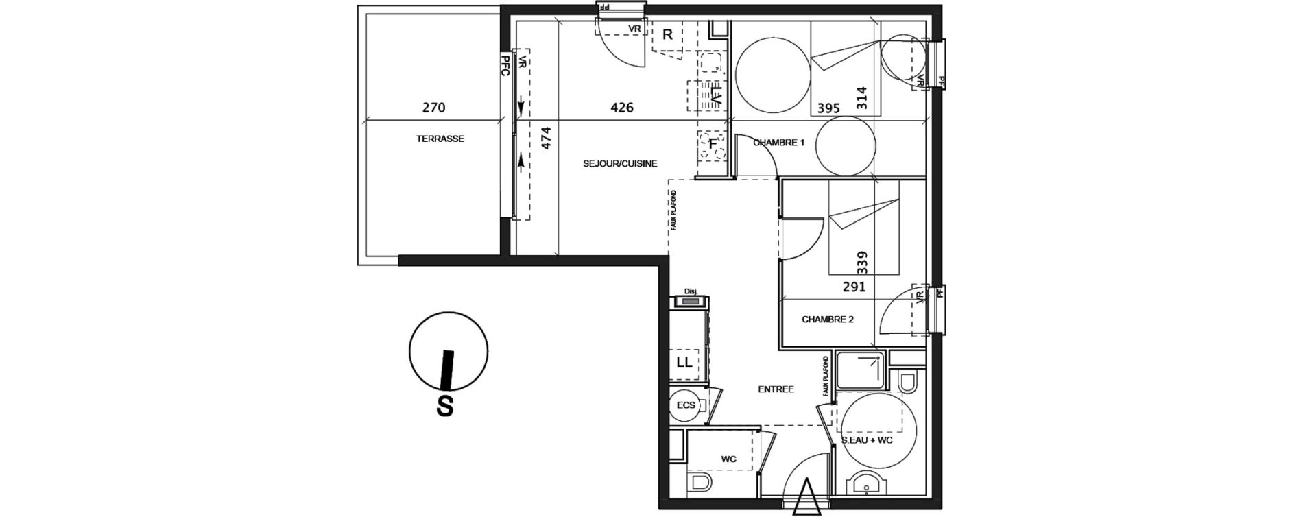Appartement T3 de 62,43 m2 &agrave; Saint-Rapha&euml;l Centre