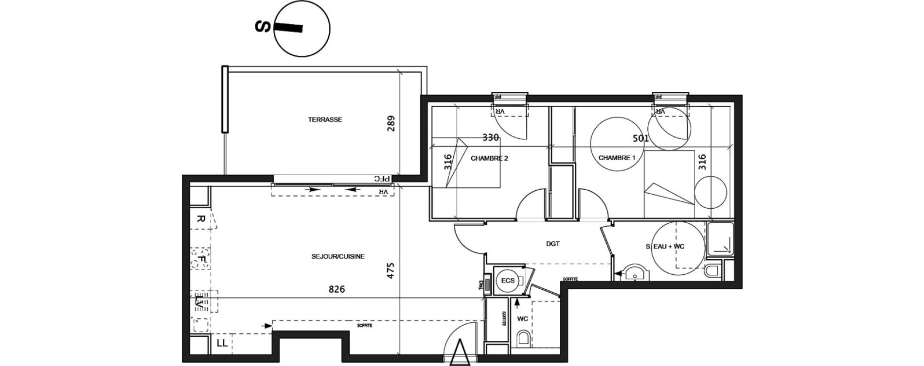 Appartement T3 de 78,13 m2 &agrave; Saint-Rapha&euml;l Centre