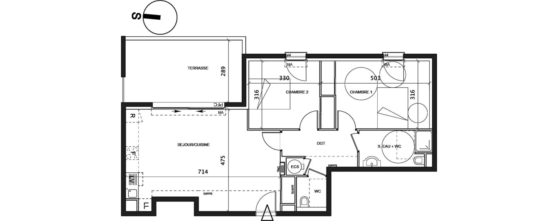 Appartement T3 de 73,52 m2 &agrave; Saint-Rapha&euml;l Centre
